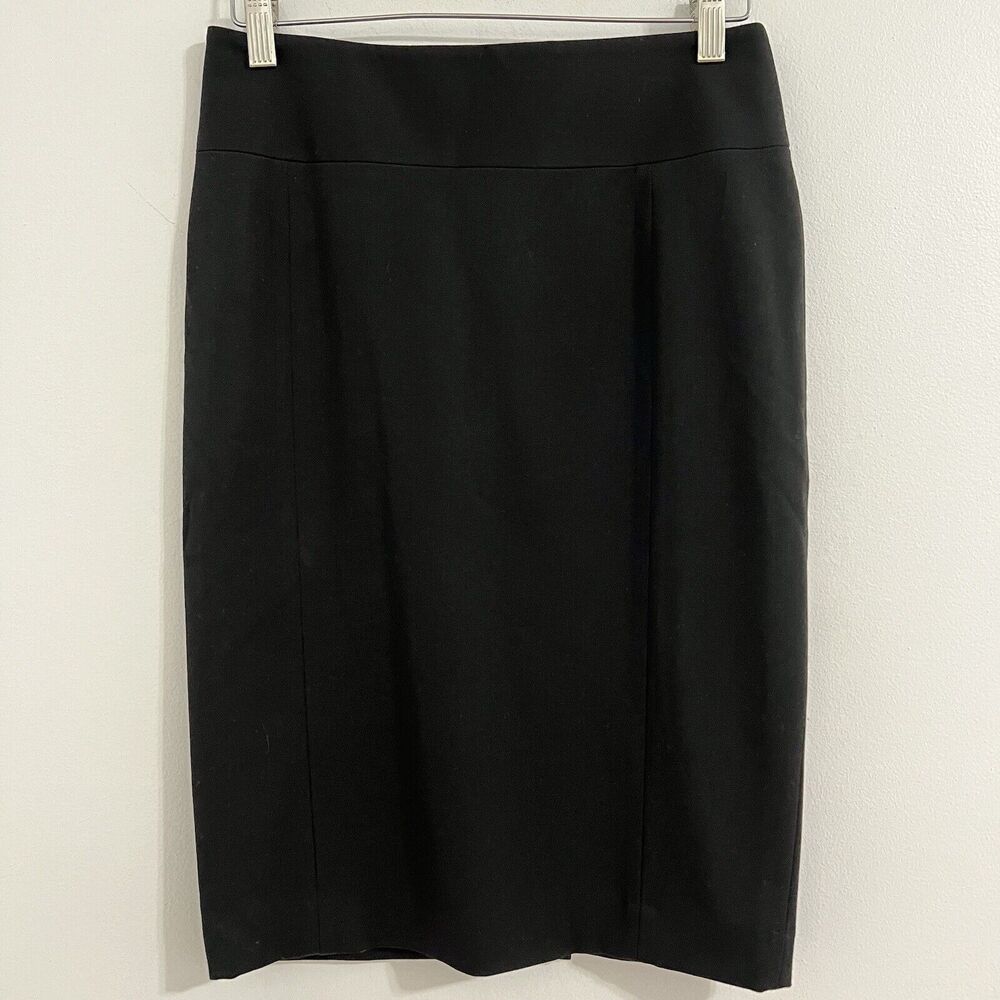 Express Design Studio Midi Skirt Size‎ 0 Black Career Business Minimalist Button